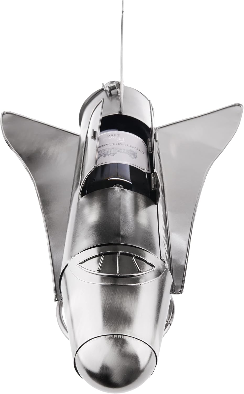 BRUBAKER Weinflaschenhalter Space Shuttle - Metall Skulptur Flaschenständer Rakete Raumfähre - Silbe