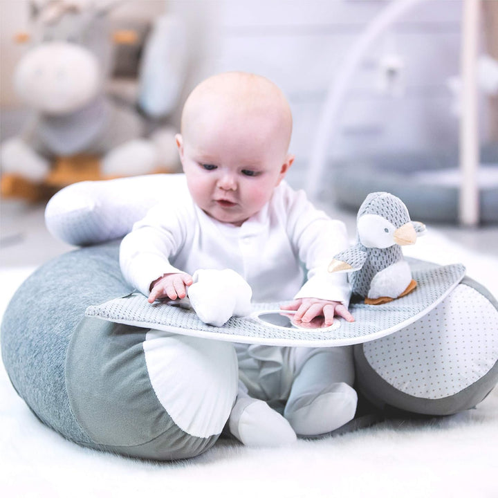 Nuby - Penguin Sit-Me-Up Babysitz - Aufblasbarer Sit & Play Bodensitz mit Tablett und Babyspielzeug