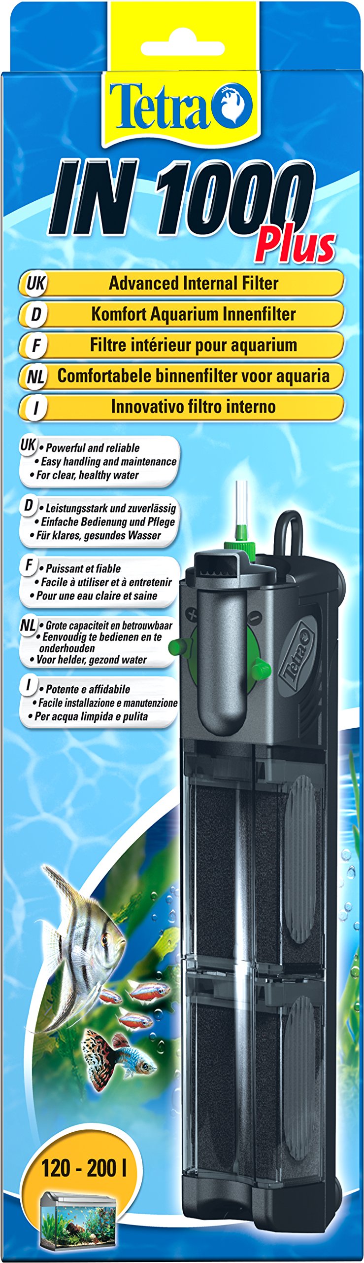 Tetra IN 1000 plus Aquarium Innenfilter - Filter für klares und gesundes Wasser, mechanische, biolog