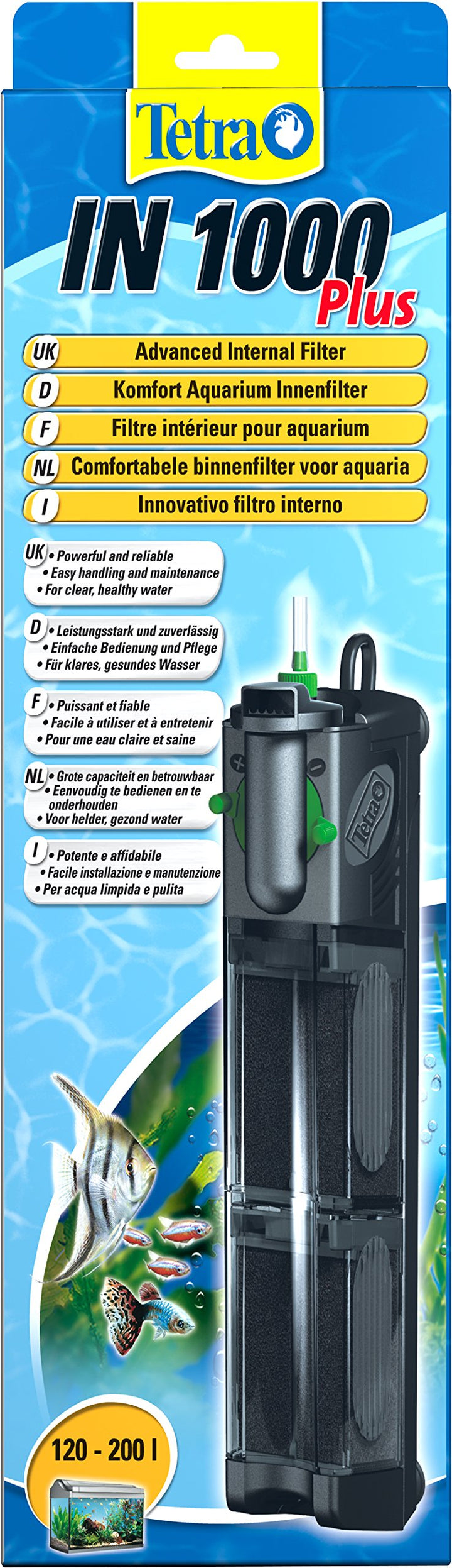 Tetra IN 1000 plus Aquarium Innenfilter - Filter für klares und gesundes Wasser, mechanische, biolog