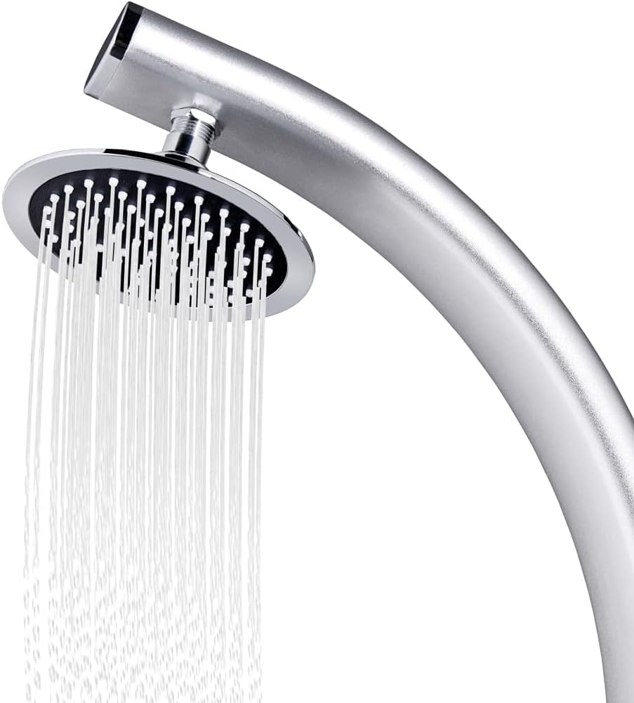 vidaXL Gartendusche mit Brauner Bodenplatte Bodenelement Pooldusche Campingdusche Aussendusche Campi