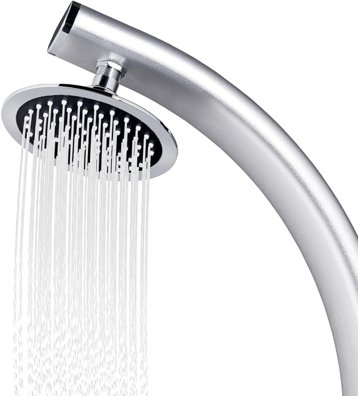vidaXL Gartendusche mit Brauner Bodenplatte Bodenelement Pooldusche Campingdusche Aussendusche Campi