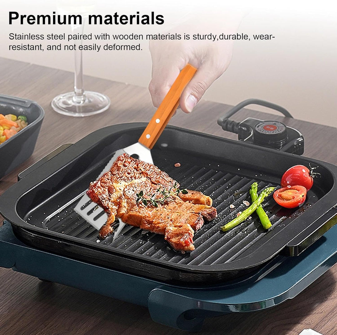 Grillbesteck Set, 5-in-1 Grillspatel, Edelstahl Grillbesteck, Grillspachtel Multitool, mit Multifunk