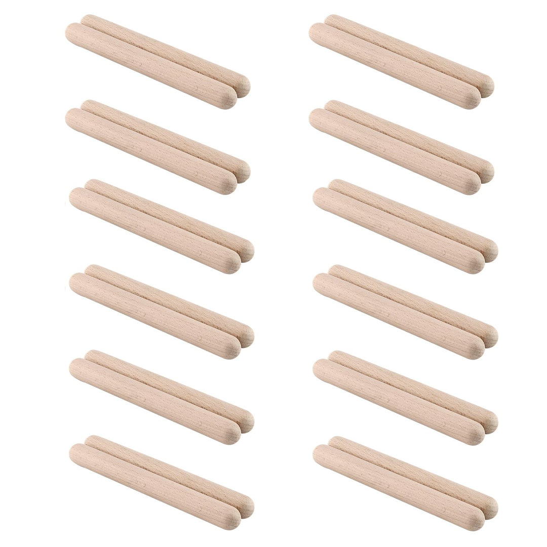 CHUIFAI 24 Stück 20cm Klanghölzer Rhythmusstöcke Set, 2cm Klangholz Instrument, Holz Klangstäbe für