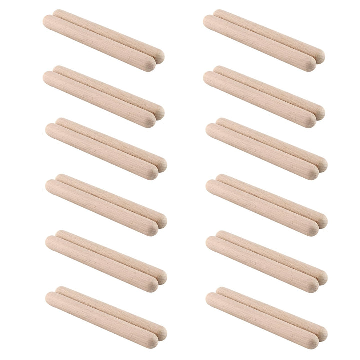 CHUIFAI 24 Stück 20cm Klanghölzer Rhythmusstöcke Set, 2cm Klangholz Instrument, Holz Klangstäbe für