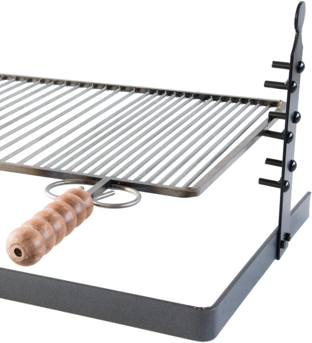 Grillpfanne mit Standfuss und verstellbarer Höhe 60 x 37 cm