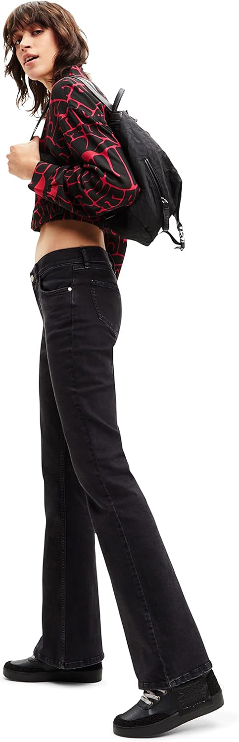 Desigual Damen Jeans Denim_mia, 2000 Black, 34 Schwarz, 34 Schwarz