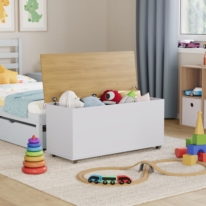 Vida Designs Arlington Spielzeugkiste aus Holz, weiss, mit Deckel, Decken und Decken, für Kinder, We