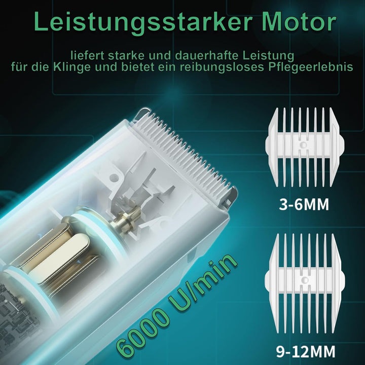 Profi Haarschneidemaschine für Hund Katze, Leise Hundeschermaschine mit Keramische Klinge, Elektrisc