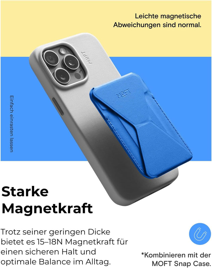 MOFT MagSafe Wallet Ständer für iPhone 15/14/13/12 Serie Kompatibel mit MagSafe, MOVAS Vegan Leder M