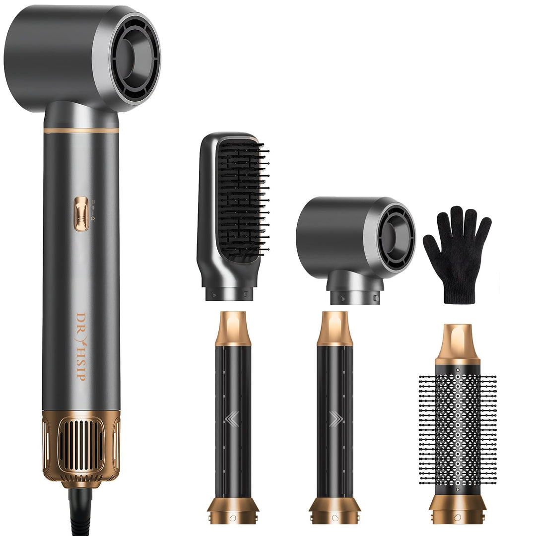 5 in 1 Warmluftbürste, Hairstyler Föhnbürste Volumen Lockenstab | Rundbürstenföhn, Warmluftbürste &amp;