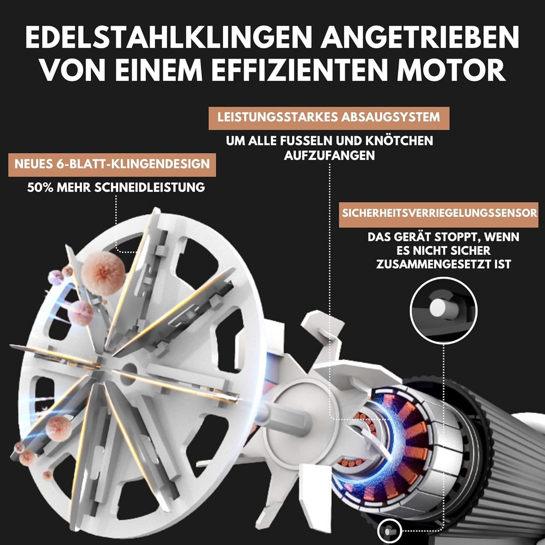 Fusselrasierer Elektrisch WiredLux - Wiederaufladbarer Fusselentferner für Kleidung &amp; Möbel - Einste