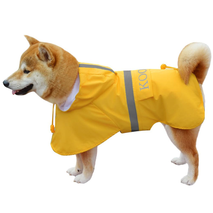 KOOGAL Grosse Hunde Regenjacken Mit Kapuze,Hunde Regenmantel,Mit Reflektierenden Sicherheitsstreifen