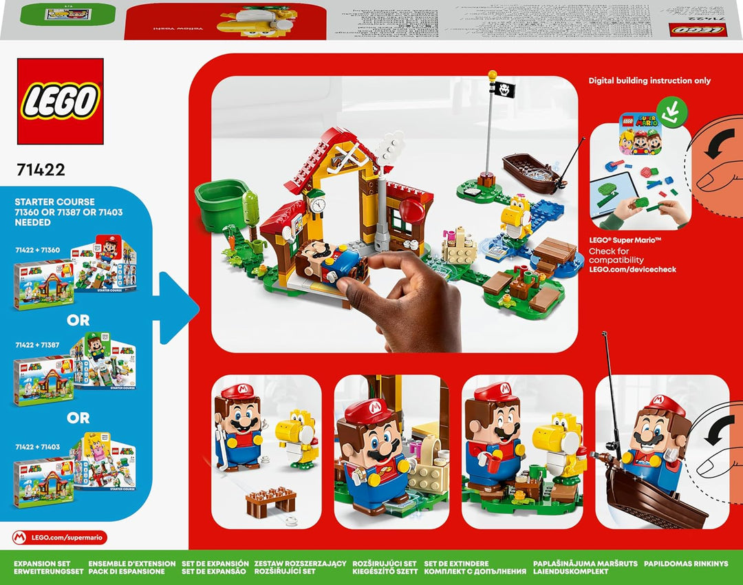 LEGO 71422 Super Mario Picknick bei Mario – Erweiterungsset, Spielzeug mit gelber Yoshi-Figur zum Ko
