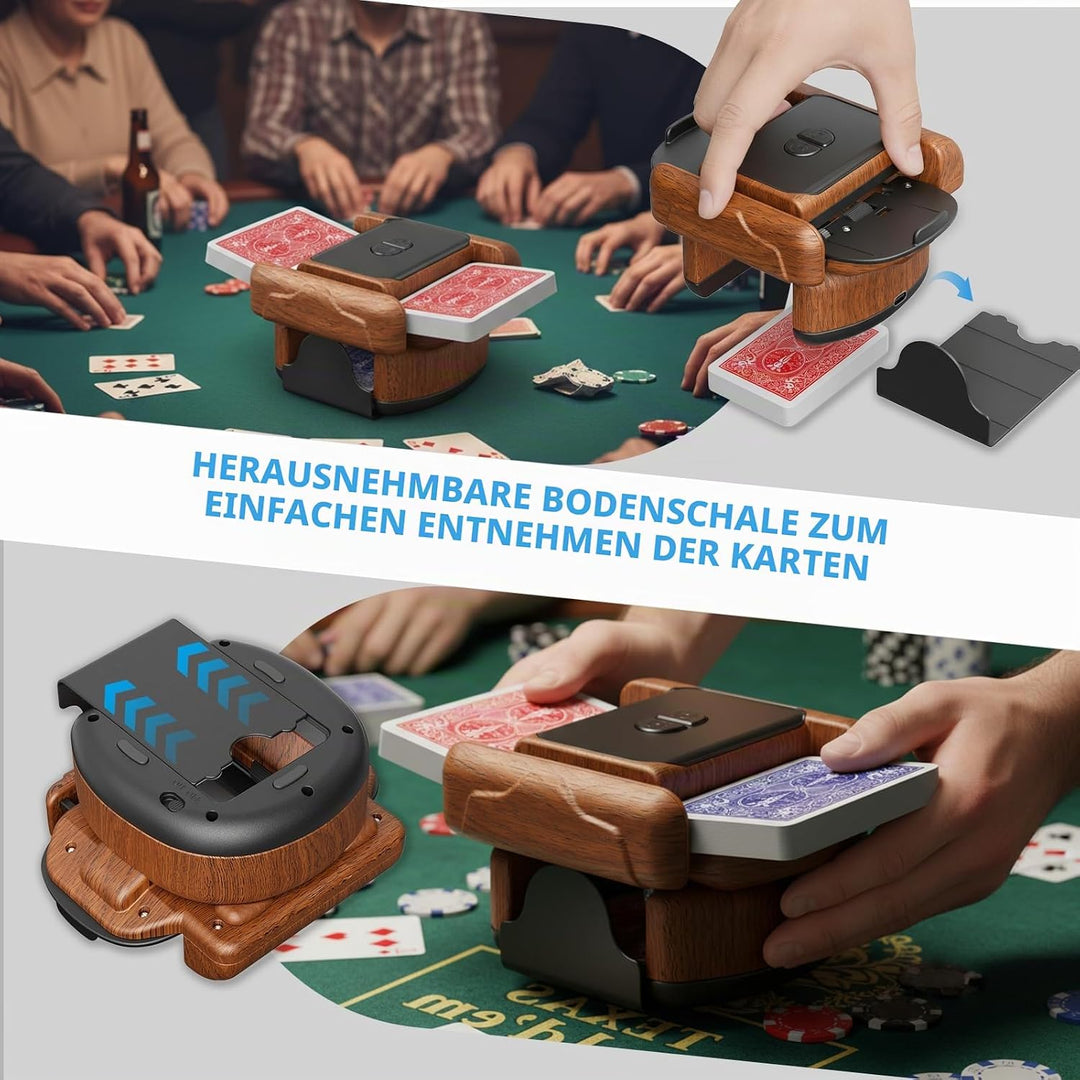 Automatischer Kartenmischer mit 2 Modi – Kompatibel mit Poker, Bridge, UNO &amp; mehr – Wiederverwendbar