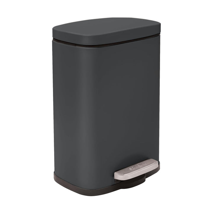 Spirella Kollektion Akira, Abfalleimer mit Pedal, 21,5 x 17,5 x 30 cm, 5 Liter, Stahl, Grau, 21,6 x