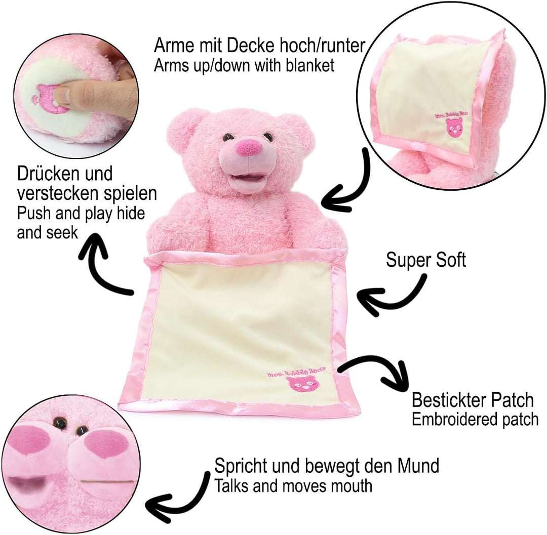 JAMARA 460481 Mrs. Babble Bear, Plüschtier, Teddy, Kuscheltier, niedliches Aussehen, Rollenspiel, Ve