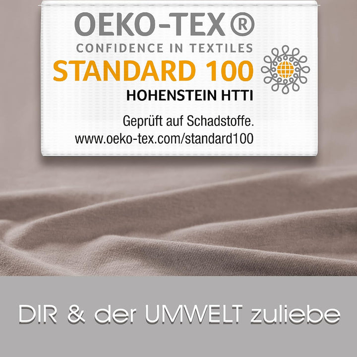 Beddress - Mako-Feinjersey-Spannbetttuch, Anthrazit, 90-100x200 cm, 100% gekämmte Baumwolle,