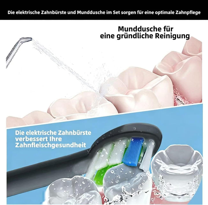 2-1 Mundreinigungsset, Wasser-Zahnseide und elektrische Zahnbürste, Bürsten und Zahnseide, für Zahnr