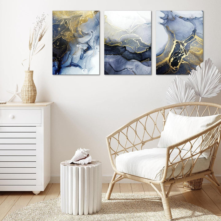 Novart Bilder Set Abstrakt - Kein Extra Rahmen benötigt - Wandbilder für Wohnzimmer Schlafzimmer Flu