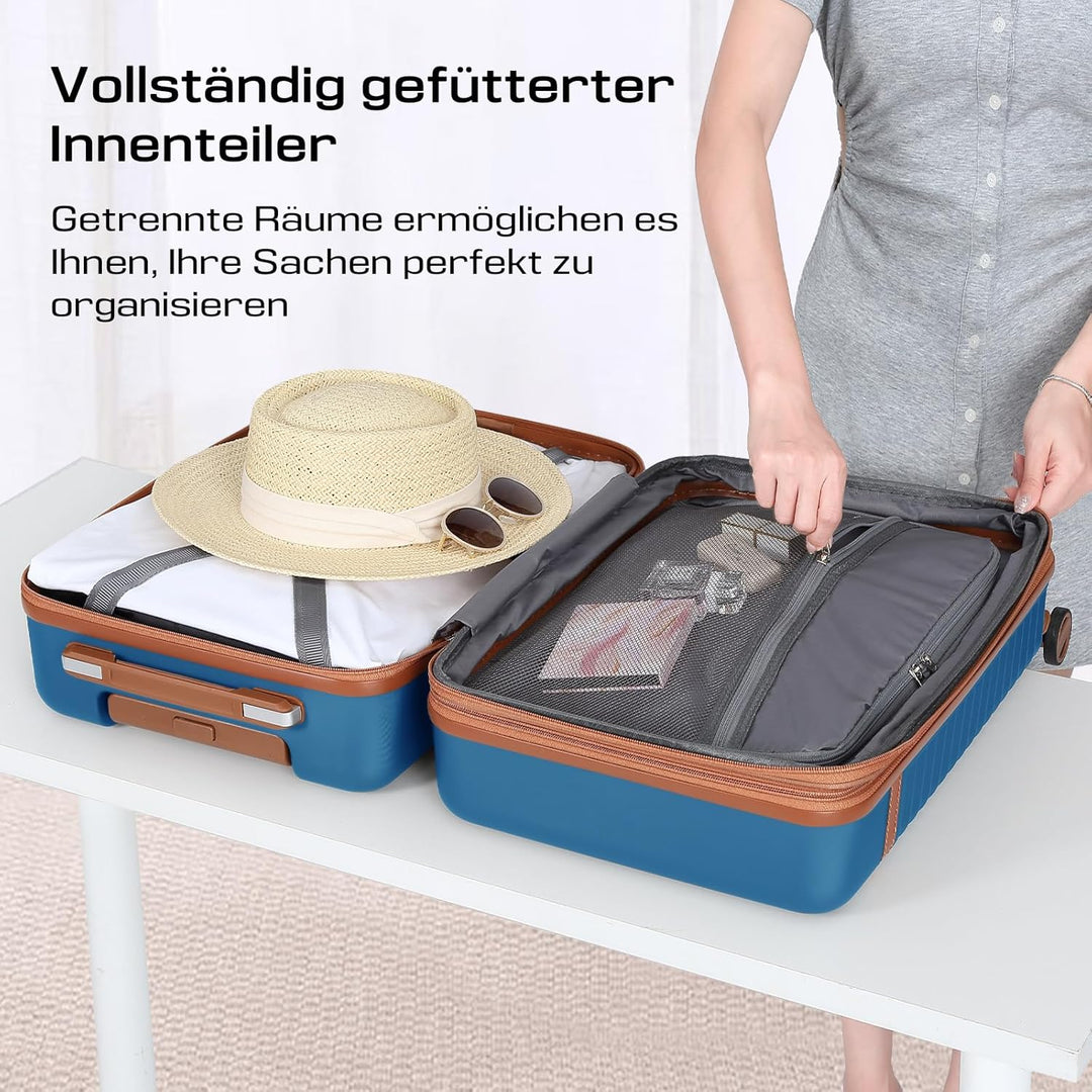 Joyway Kofferset 3 Teilig von ABS Hartschalen Erweiterbar Trolley Kofferset mit 4 Rollen und TSA Sch