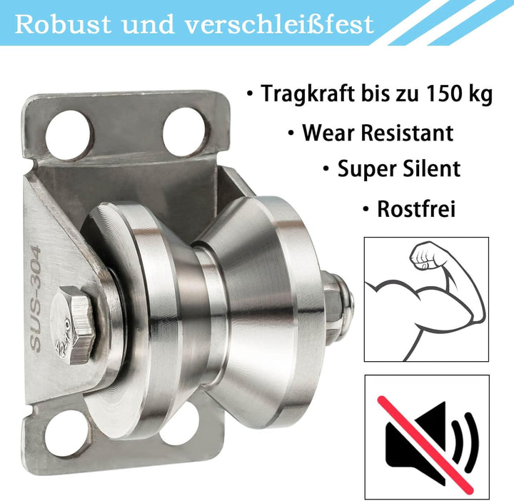 32mm Umlenkrolle Stahlseil, V Typ Umlenkrollen für Seile, Seilrolle mit 2 Kugellager | 2 Stück 2 32m