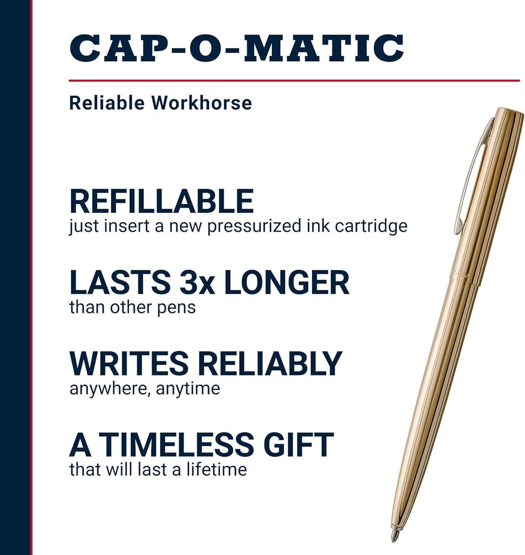Fisher Space Pen Raw Brass Cap-O-Matic Pen, 1 Stück (1er Pack)