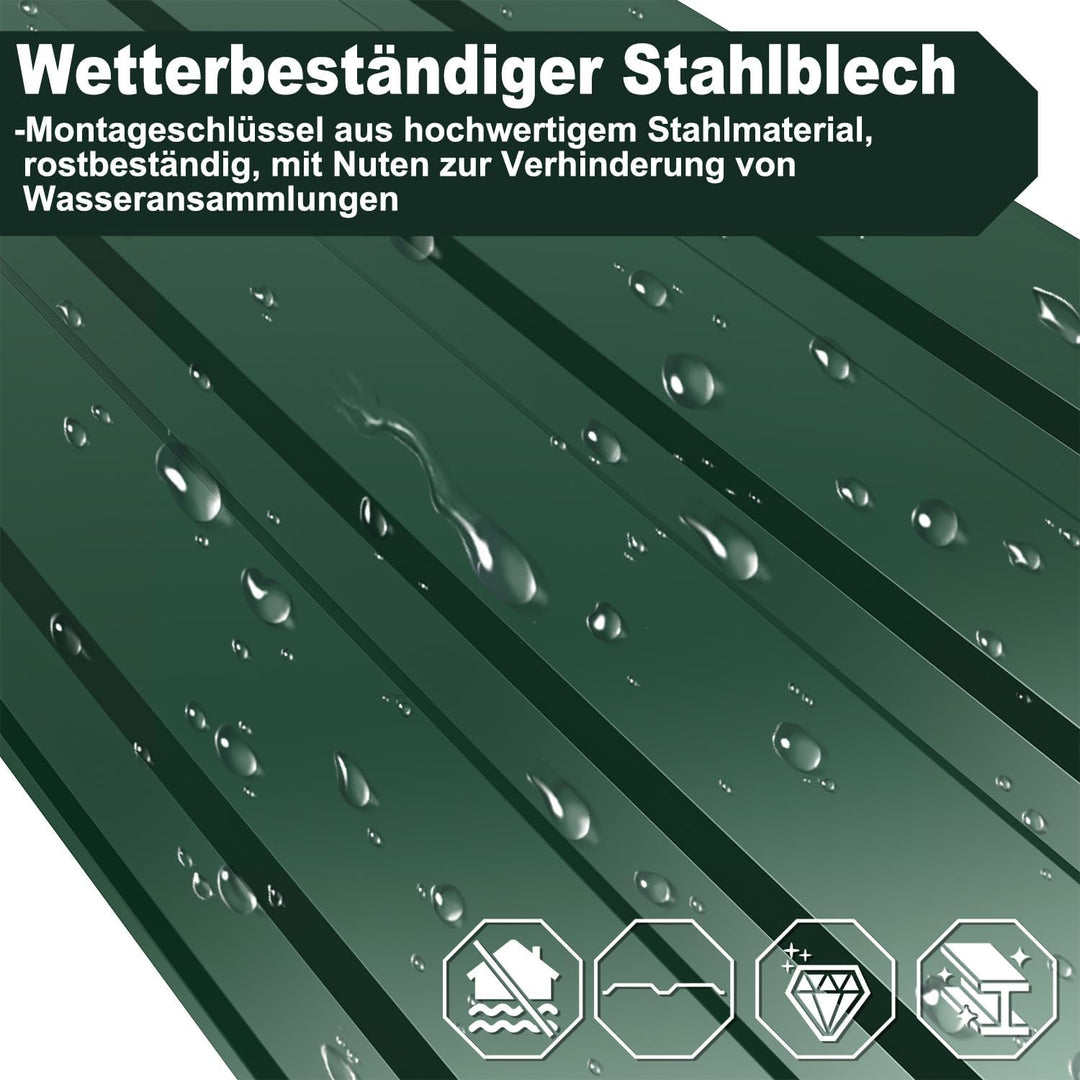 24x Profilblech Trapezblech Dachplatten 115 x 45 cm, ca. 12,4 m², 0,25 mm Metall verzinktes Stahlble