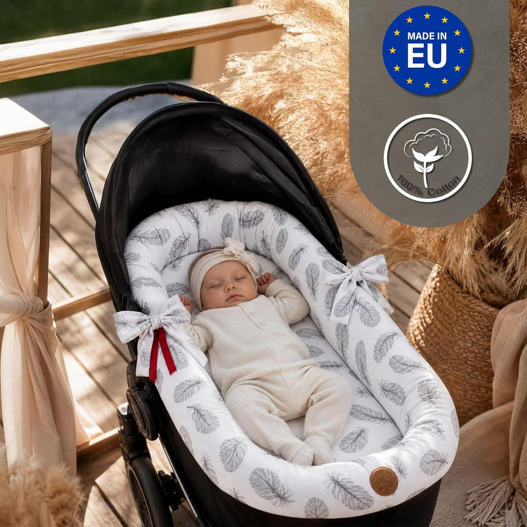 Stubenwagen Umrandung Musselin - Nestchen für Kinderwagen und Buggy Babybett Zubehör Babywanne und K