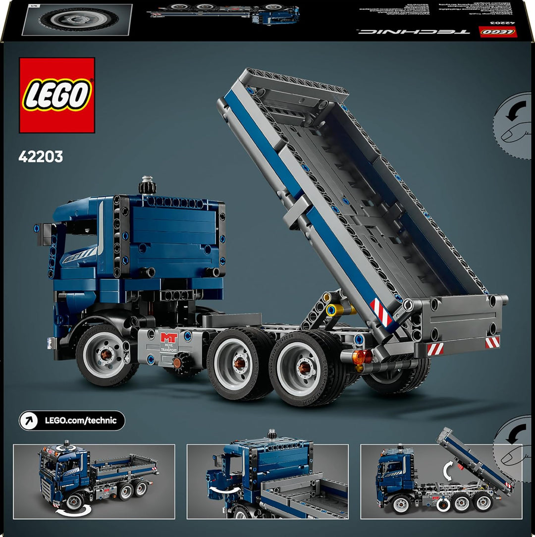 LEGO Technic Kipplaster Spielzeug mit Lenkung und beweglicher Kippmulde - blaues Baufahrzeug - Gesch