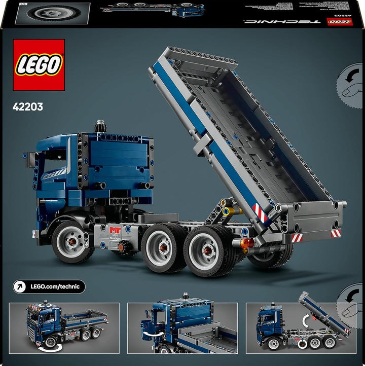 LEGO Technic Kipplaster Spielzeug mit Lenkung und beweglicher Kippmulde - blaues Baufahrzeug - Gesch