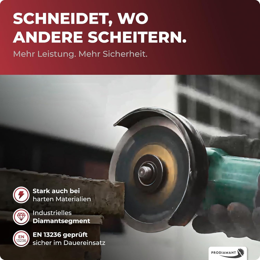 PRODIAMANT Diamanttrennscheiben Set 2x 125mm universal Trennscheibe für Stein, Beton, Granit, Mauerw