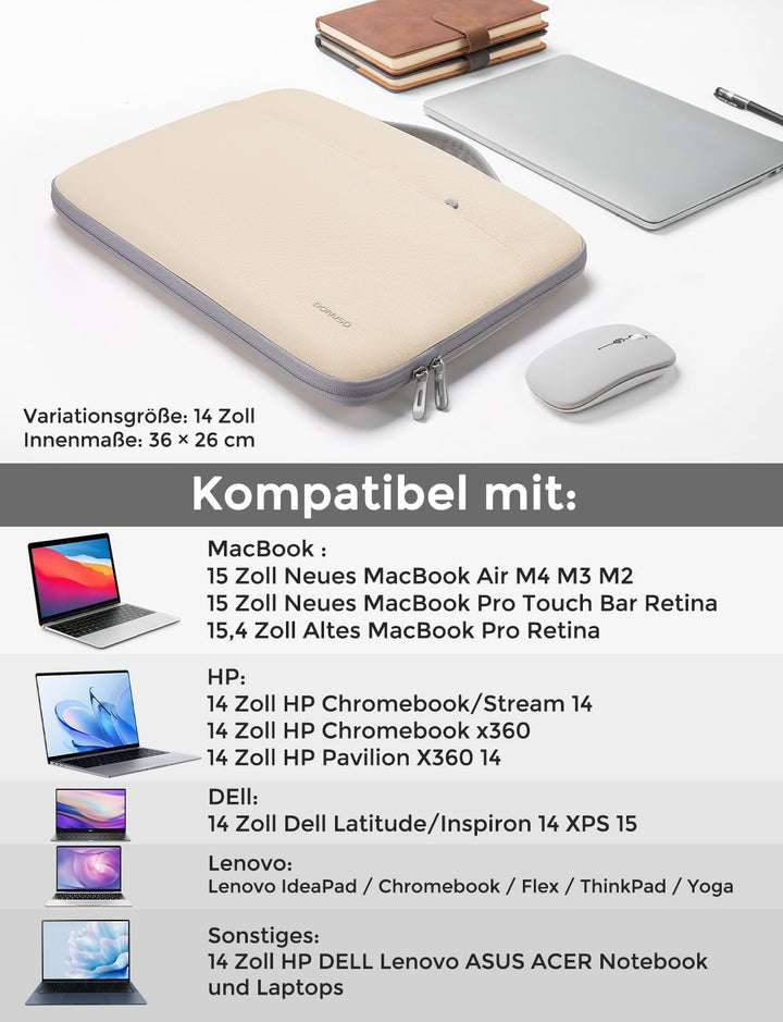 DOMISO Laptoptasche Laptop Tasche Hülle Notebook Sleeve Case Bag Schutzhülle Kompatibel mit 15 zoll