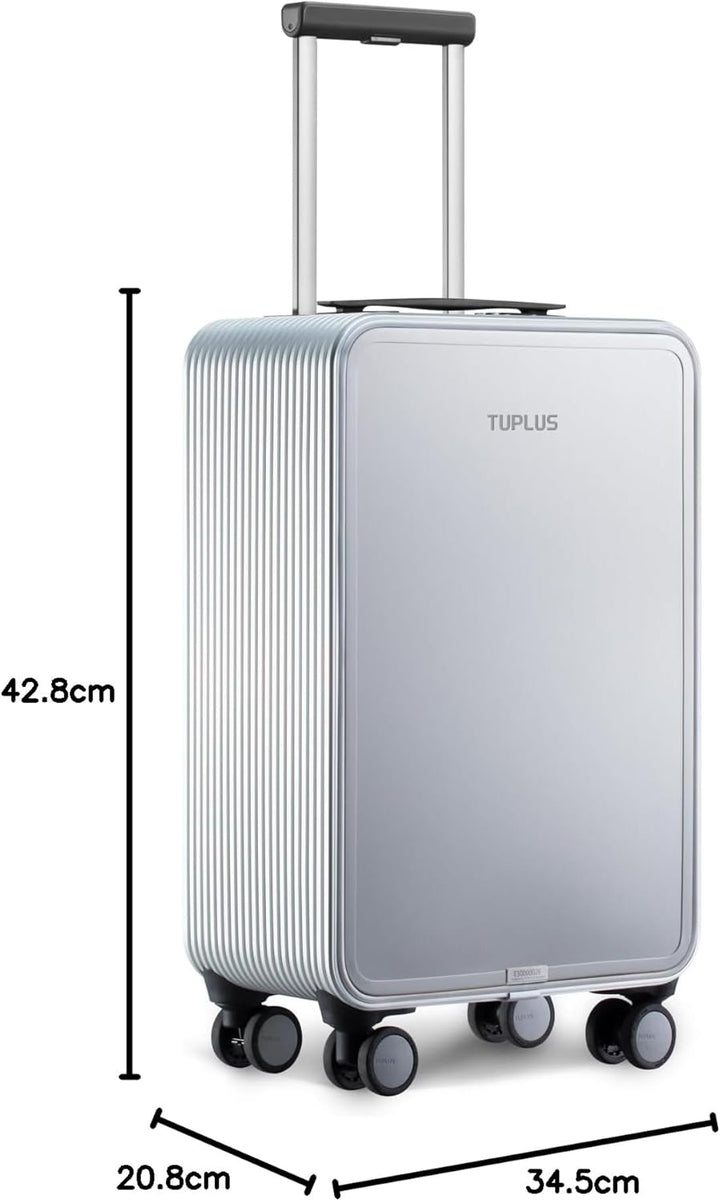 TUPLUS Koffer Aluminium Trolley Rollkoffer mit 4 Rollen Reisekoffer Handgepäck Hartschalenkoffer mit
