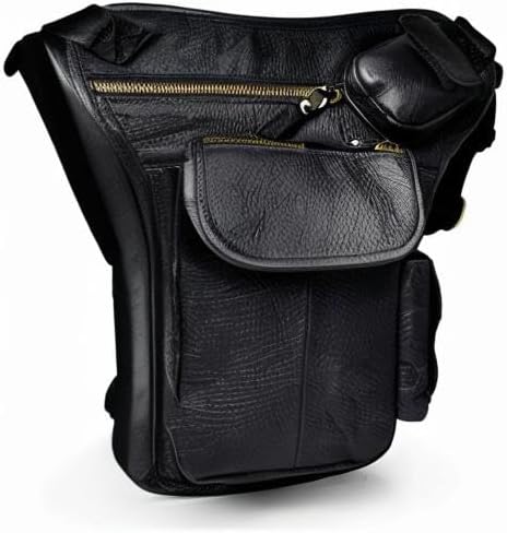 Le'aokuu Herren Echtes Leder Tasche Beinbeutel Beintasche Aussenbeintasche Hüfttasche Drop Leg Thigh