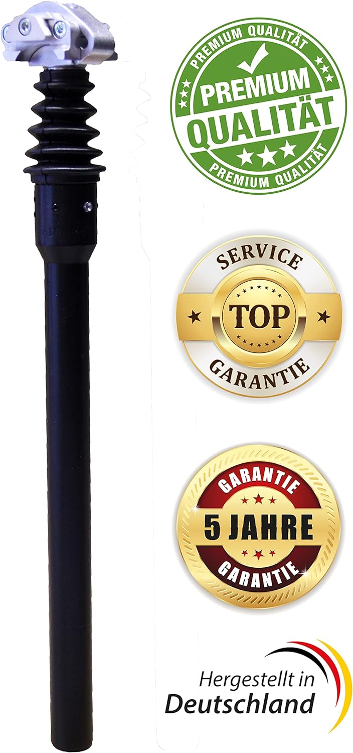 Airwings EXPLETO TRAVEL Gefederte Sattelstütze mit Linear-Kugellager, 425mm Länge Hard Ø30,9mm, Hard