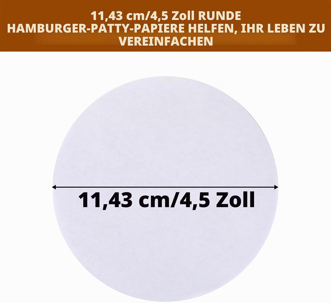 500 Stück Burger Papier Antihaft Burgerpapier Rundes Backpapier, Antihaftbeschichtetes Pergamentpapi