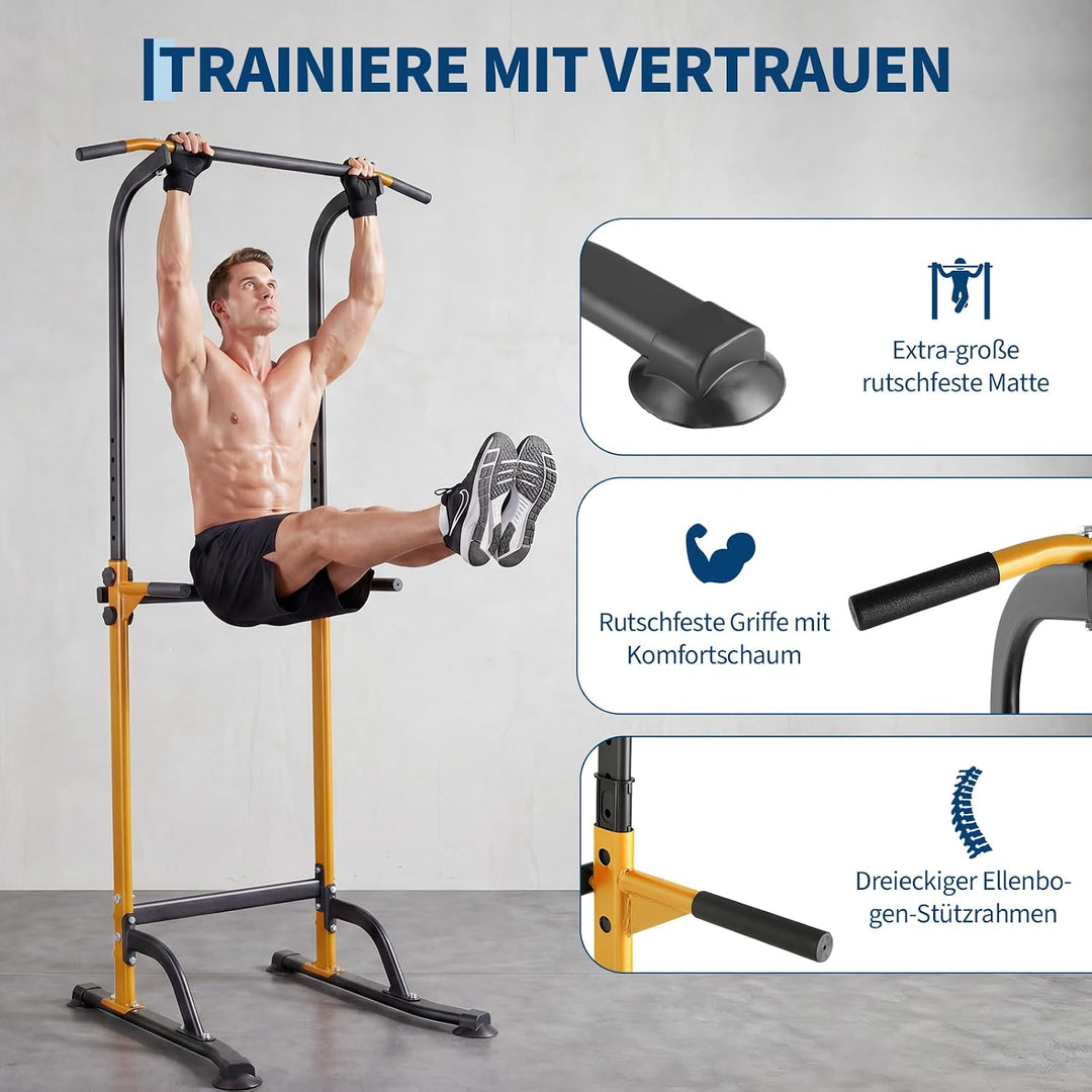 Zstar Power Tower Dip Station für Home Gym, verstellbare Klimmzugstange mit Dip Bars, Kraftstation f