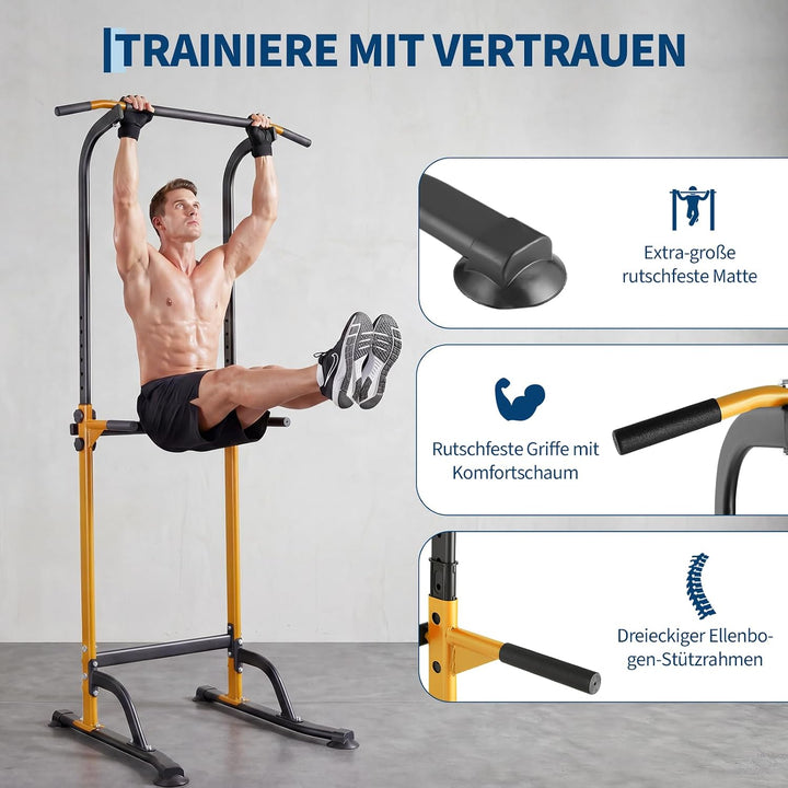 Zstar Power Tower Dip Station für Home Gym, verstellbare Klimmzugstange mit Dip Bars, Kraftstation f