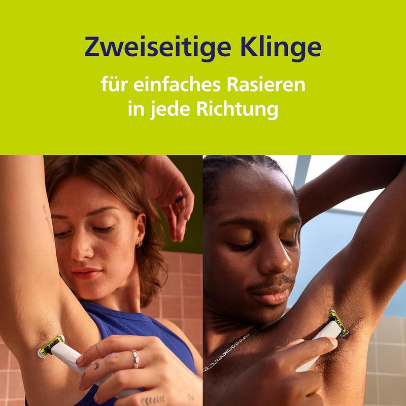 Philips OneBlade Intimate, SkinProtect Ersatzklinge, für OneBlade, langlebige Klinge aus Edelstahl,