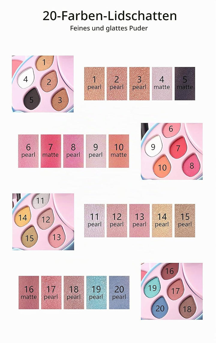 FantasyDay 40 Farben Multifunktions Exquisite Kosmetik Geschenkset Make-up Schmink Kit für Gesicht,