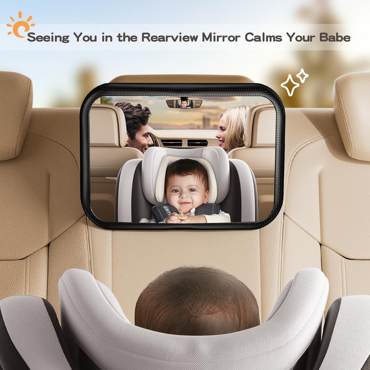 Spiegel Auto Baby Rückbank Rueckspiegel - Autospiegel Baby Rücksitz mit Haken Clip, 100% Bruchsicher