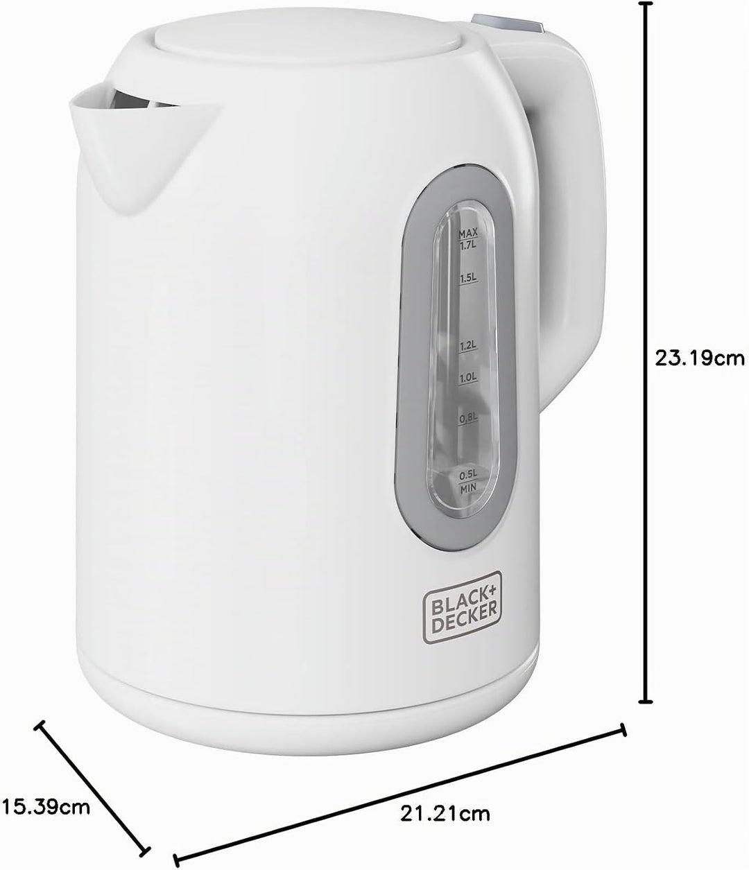 BLACK+DECKER BXKE2204E - Wasserkocher, 1,7 l, 2200 W, 360°-Sockel, leicht, Abschaltautomatik bei koc