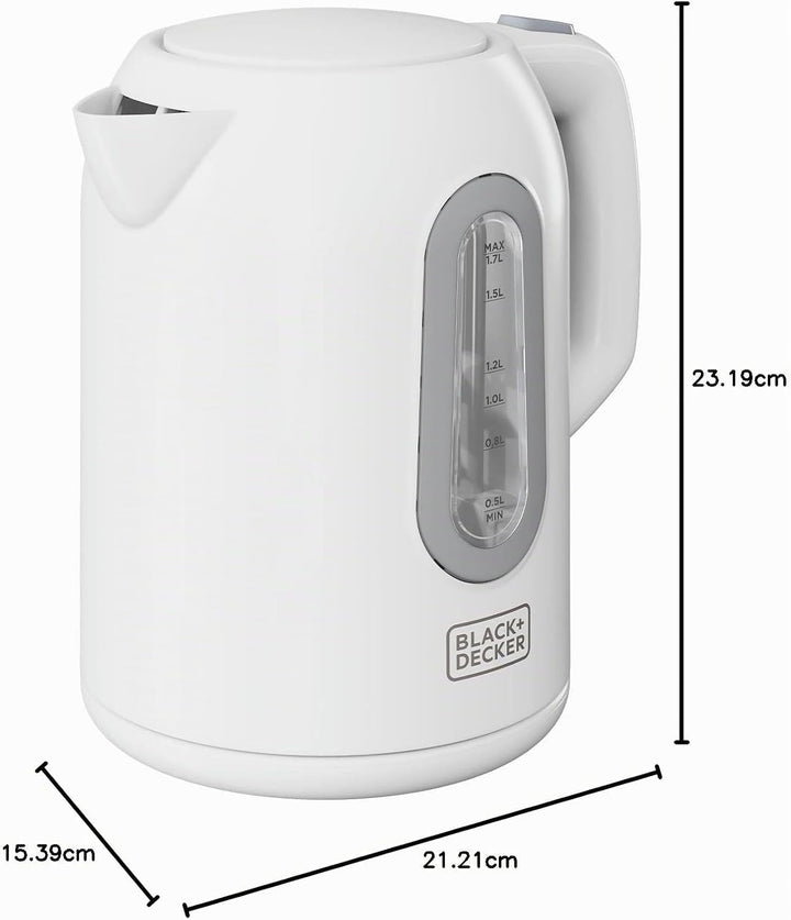 BLACK+DECKER BXKE2204E - Wasserkocher, 1,7 l, 2200 W, 360°-Sockel, leicht, Abschaltautomatik bei koc
