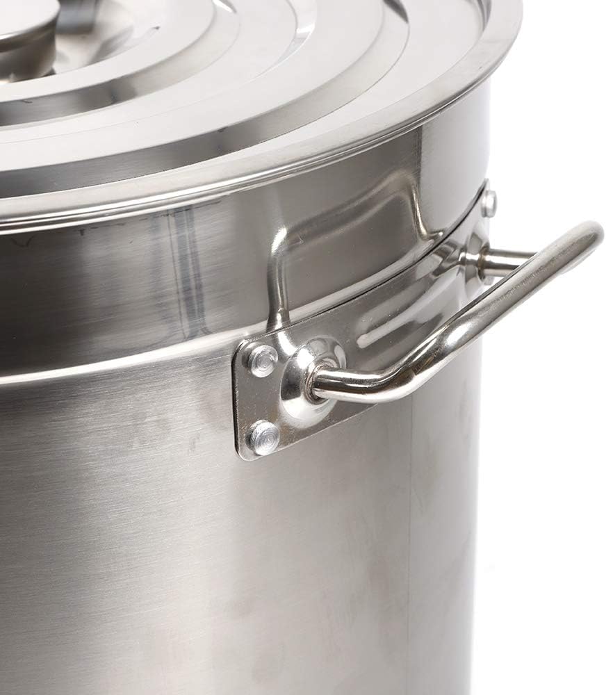 35L Gastronomie Kochtopf Edelstahl Eintopf Suppentopf mit Deckel Campingkochtopf Gross Kochtopf für