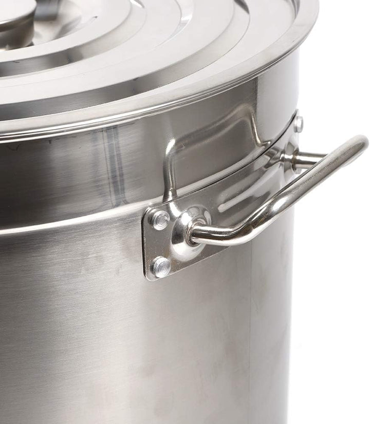 35L Gastronomie Kochtopf Edelstahl Eintopf Suppentopf mit Deckel Campingkochtopf Gross Kochtopf für