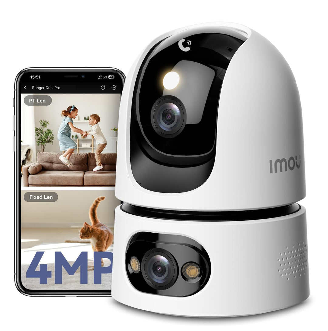 Imou 3K+2K UHD Dual Kameras Überwachungskamera Innen mit Person/Haustiererkennung, 360° PTZ WLAN Ind