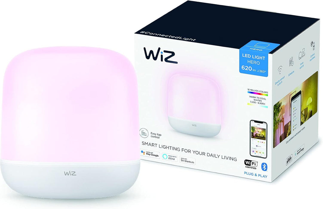 WiZ Hero Tischleuchte, Tunable White & Color, dimmbar, warm- bis kaltweiss, 16 Mio. Farben, smarte S