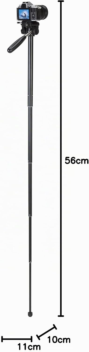 MOJOGEAR 167 cm 3-in-1-Stativ: Dreibein, Einbeinstativ und Horizontalarm für Top-Aufnahmen – mit Han