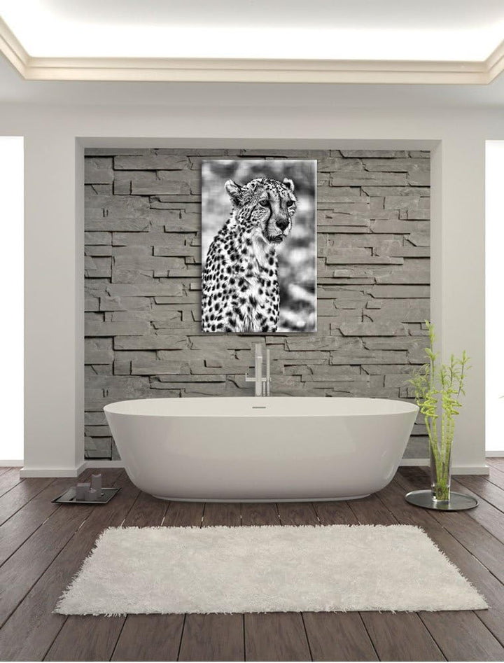 Pixxprint Monocrome, ausgewachsener Gepard, Format: 100x70 auf Leinwand, 100x70